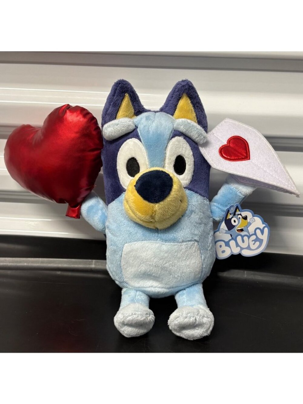 Bluey Plush Metallic Red Heart Balloon & Love Letter Valentines Edition 9" NWT
